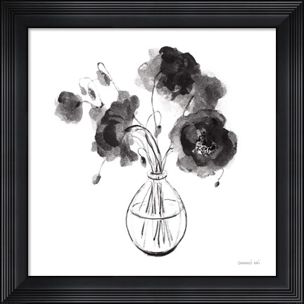 Framed Garden Cuttings II Black Print
