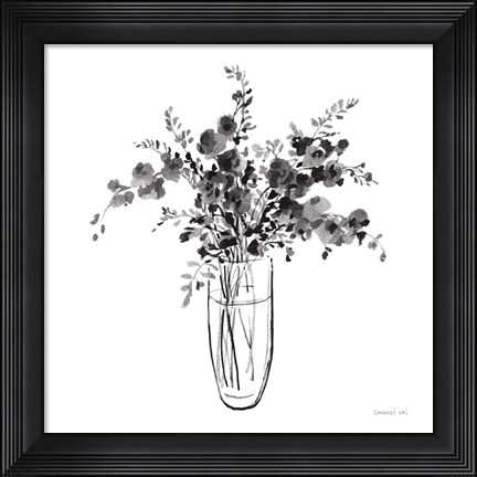 Framed Garden Cuttings I Black Print