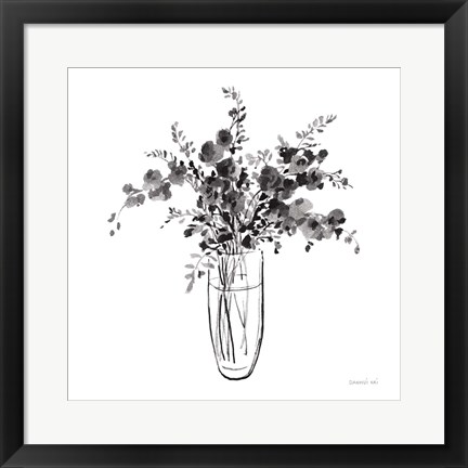 Framed Garden Cuttings I Black Print