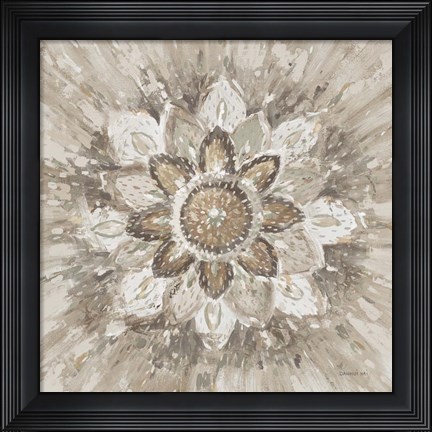 Framed Spice Mandala Neutral Print