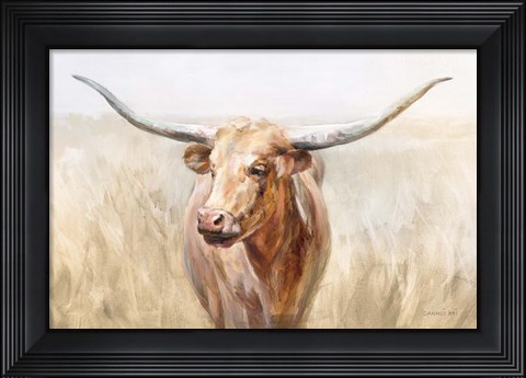Framed Big Sky Longhorn Neutral Print
