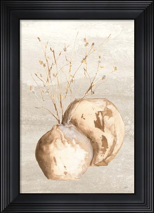 Framed Neutral Vase Branch Print