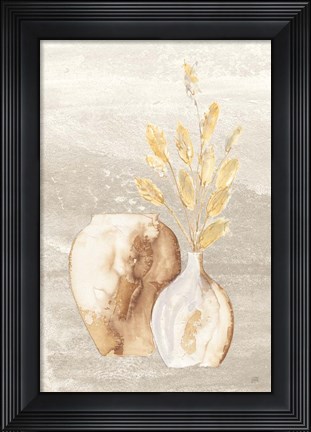 Framed Neutral Vase Bunny Tail Print