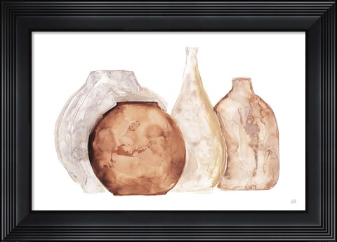 Framed Earthy Neutral Vases IV Print
