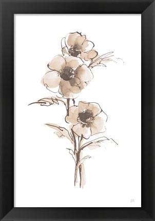 Framed Wash Anemone II Neutral Print