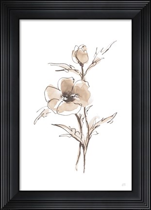 Framed Wash Anemone I Neutral Print
