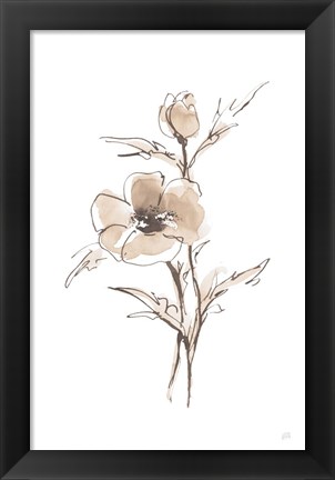 Framed Wash Anemone I Neutral Print