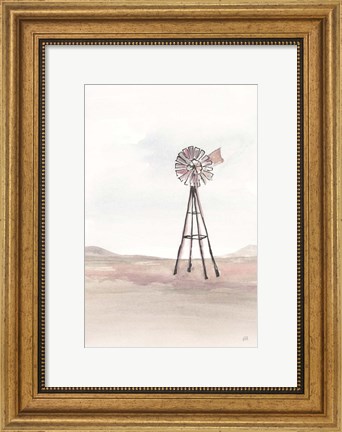 Framed Windmill Landscape IV Print