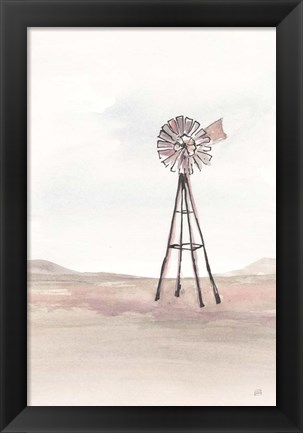 Framed Windmill Landscape IV Print