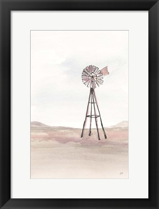 Framed Windmill Landscape IV Print