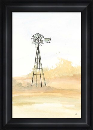 Framed Windmill Landscape III Print
