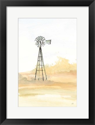 Framed Windmill Landscape III Print