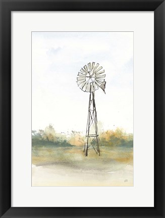 Framed Windmill Landscape II Print