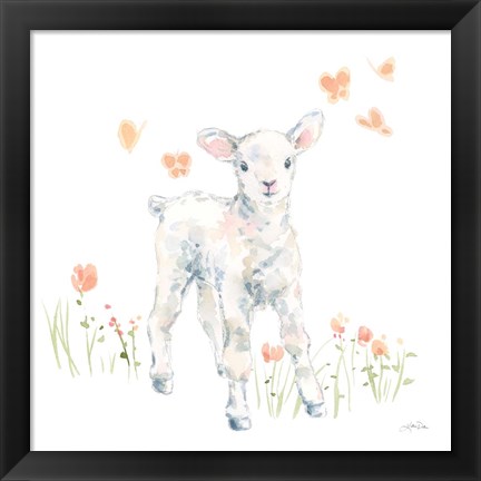 Framed Spring Lambs I Print