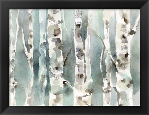 Framed Winter Birches v2 Print