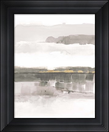 Framed Influence of Line and Color Neutral Gold Print