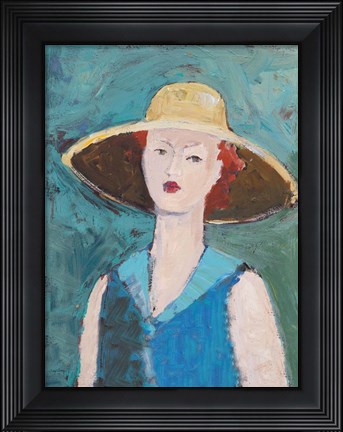 Framed Flea Market Portrait II Blue Print
