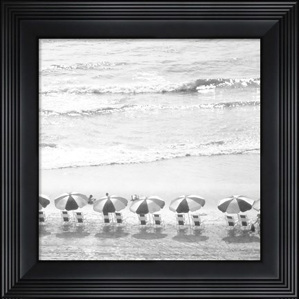 Framed Day At The Beach BW Crop Print
