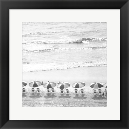 Framed Day At The Beach BW Crop Print