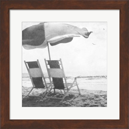 Framed Sea For Two BW Crop Print