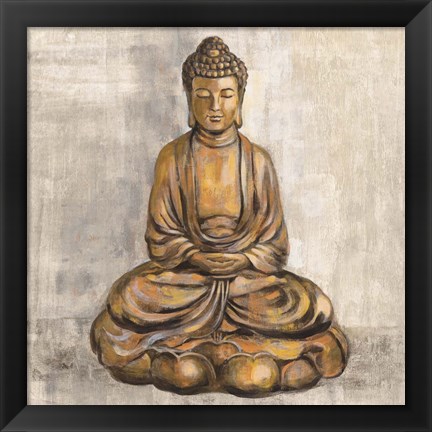 Framed Bronze Buddha Print