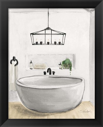 Framed Attic Bathroom II Blonde Print