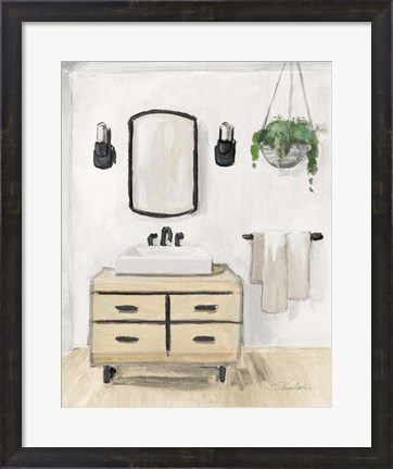 Framed Attic Bathroom I Blonde Crop Print