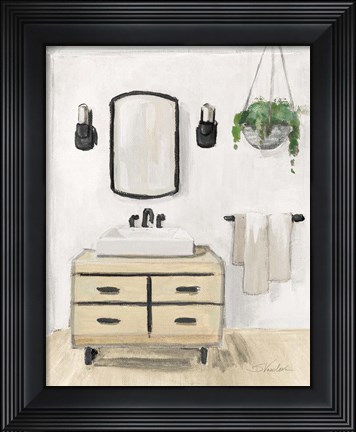 Framed Attic Bathroom I Blonde Crop Print