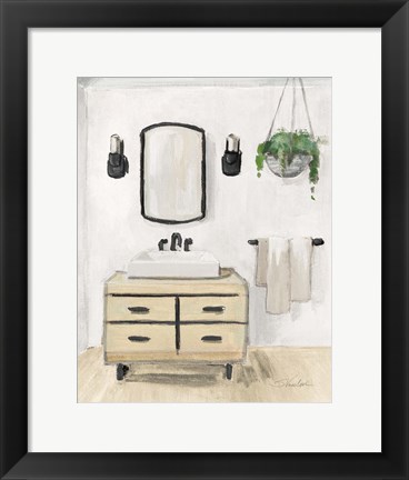 Framed Attic Bathroom I Blonde Crop Print