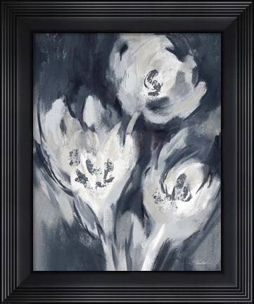 Framed White Fairy Tale Floral I Print
