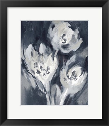 Framed White Fairy Tale Floral I Print