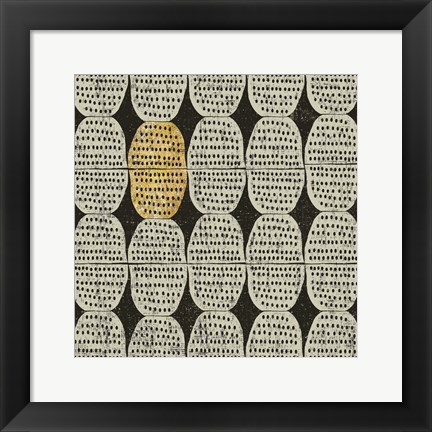 Framed Kitchen Play Pattern II BWG Print