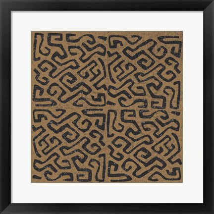 Framed Kuba Play I Brown Print