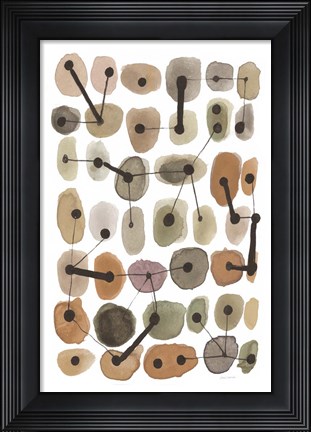 Framed Mid Century II Warm Neutral Vertical Print