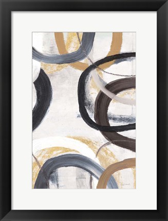 Framed Dwell I Gold Neutral Crop Print