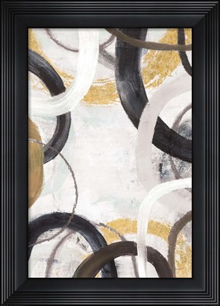 Framed Dwell II Gold Neutral Crop Print