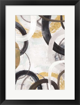 Framed Dwell II Gold Neutral Crop Print