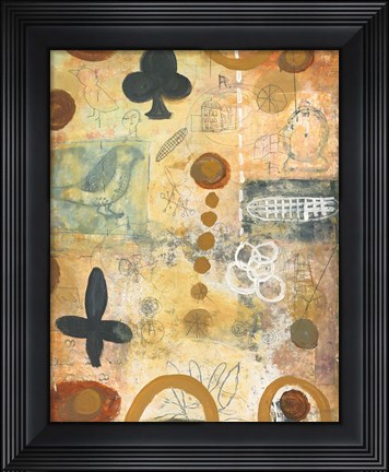Framed Bird in Hand Abstract Print