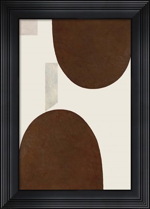 Framed Half Domes II Brown No Border Print