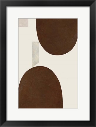 Framed Half Domes II Brown No Border Print