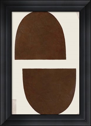 Framed Half Domes I Brown No Border Print
