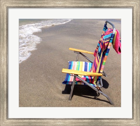Framed Colorful Beach Chair Print
