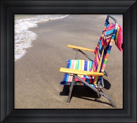 Framed Colorful Beach Chair Print