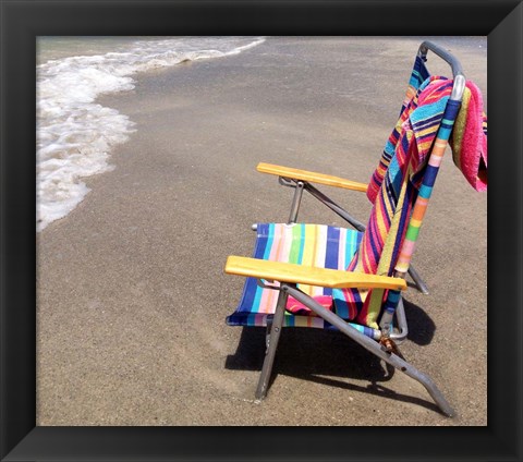 Framed Colorful Beach Chair Print