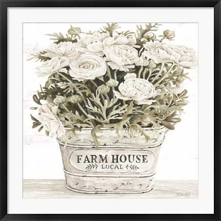 Framed Farm House Flowers Print
