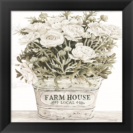 Framed Farm House Flowers Print