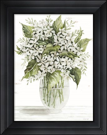Framed Simple Floral on White Print