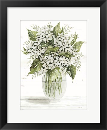 Framed Simple Floral on White Print