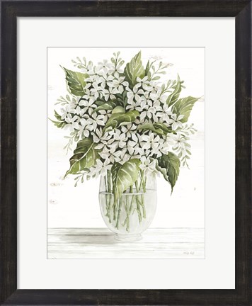 Framed Simple Floral on White Print