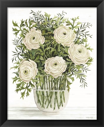 Framed Ranunculus on White Print